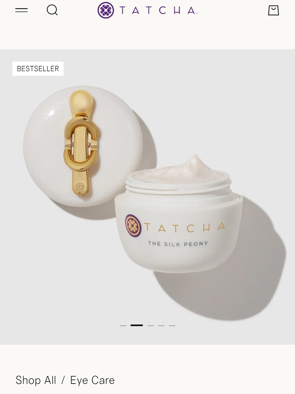 Tatcha The Silk Peony Eye Cream — White with Gold Accent